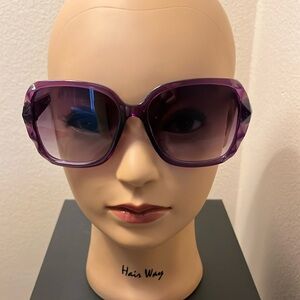 Faceted Purple Sunglasses with Purple Case, New